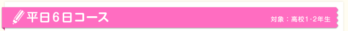 平日6日コース　対象：高校1・2年生